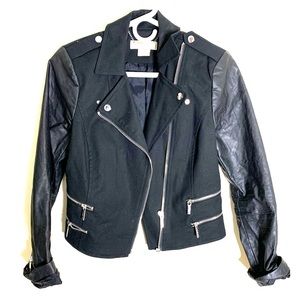 Michael Kors black leather jacket sz petite small